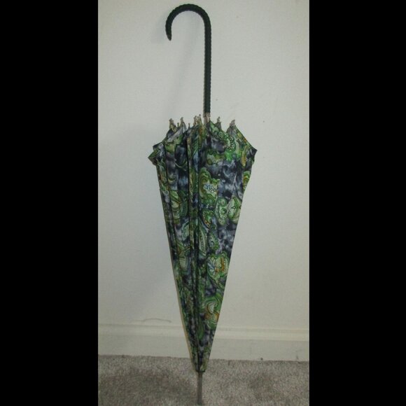 Vintage Frankford Umbrella Co. Umbrella Made In Japan 100% Rayon Paisley Print - Picture 2 of 10